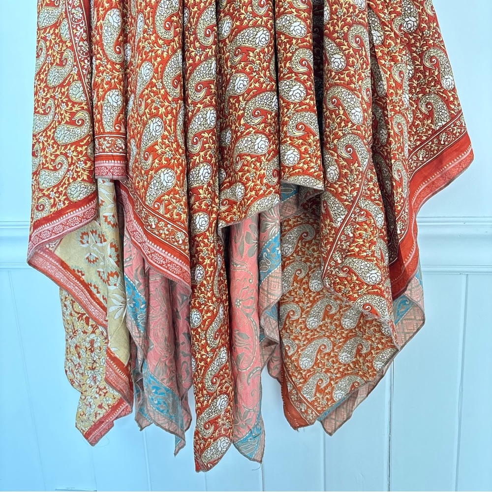 Women’s Asymmetrical Patchwork Strapless Boho Dre… - image 7